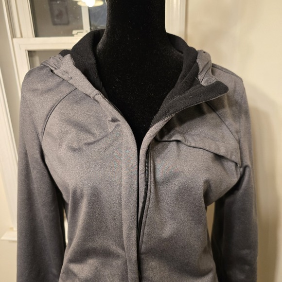 Bass‎ Pro Natural Reflections Size M Jacket Gray Rain Coat Zipper Pockets Hooded - Picture 2 of 9